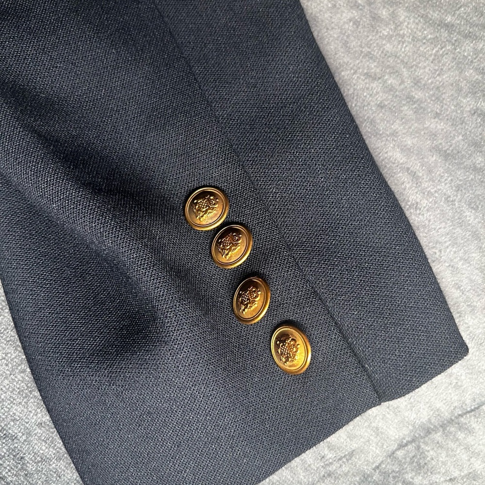 Lauren Ralph Lauren Dark Navy Blazer with Monogram size 6 100% worsted wool - Picture 8 of 8